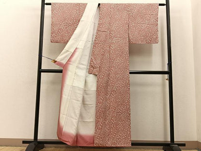 平和屋着物■上質な小紋　草葉文　正絹　逸品　BAAY6871hj