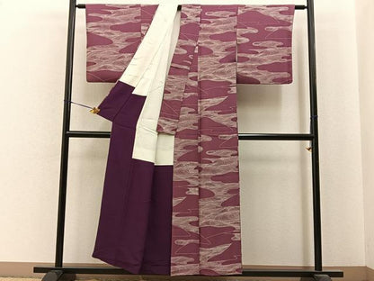 平和屋着物■上質な小紋　流水文　正絹　逸品　BAAY6872hj