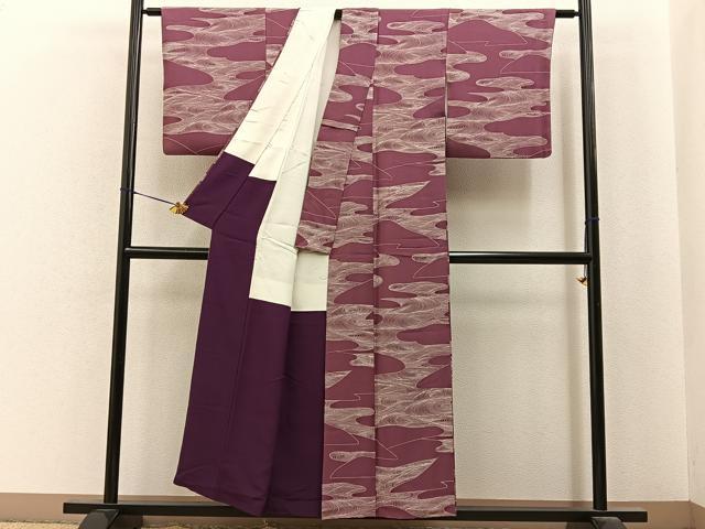 平和屋着物■上質な小紋　流水文　正絹　逸品　BAAY6872hj