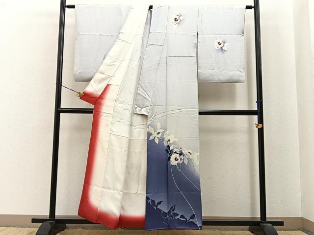 平和屋着物■訪問着　草花文　暈し染め　正絹　逸品　BAAY6873hj