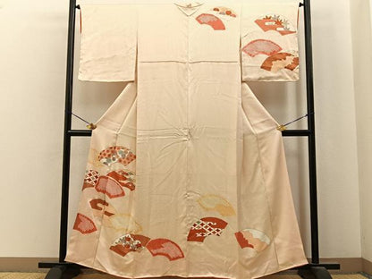 平和屋着物■訪問着　絞り　刺繍　地紙吉祥花文　金彩　正絹　逸品　BAAY6877hj
