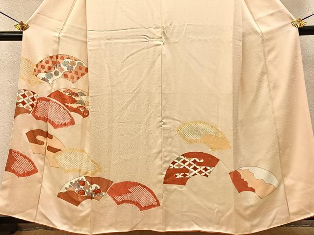 平和屋着物■訪問着　絞り　刺繍　地紙吉祥花文　金彩　正絹　逸品　BAAY6877hj