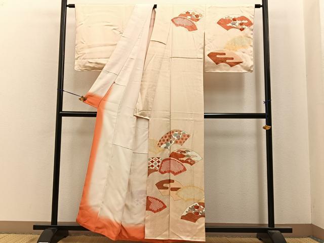 平和屋着物■訪問着　絞り　刺繍　地紙吉祥花文　金彩　正絹　逸品　BAAY6877hj