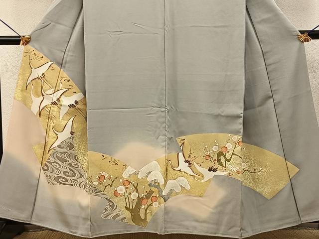 平和屋着物■豪華色留袖　駒刺繍　松竹梅飛鶴文　暈し染め　金彩　正絹　逸品　未使用　BAAY6878hj