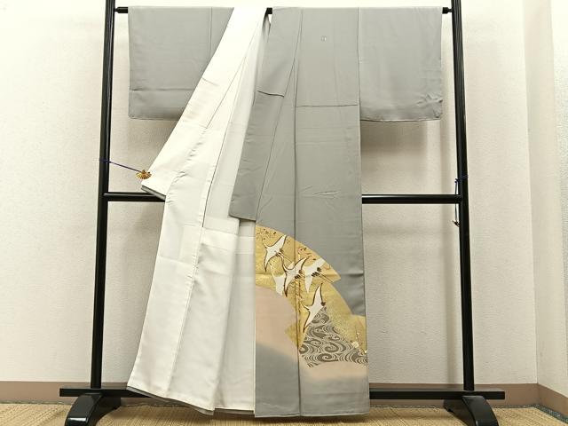 平和屋着物■豪華色留袖　駒刺繍　松竹梅飛鶴文　暈し染め　金彩　正絹　逸品　未使用　BAAY6878hj