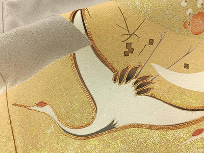 平和屋着物■豪華色留袖　駒刺繍　松竹梅飛鶴文　暈し染め　金彩　正絹　逸品　未使用　BAAY6878hj