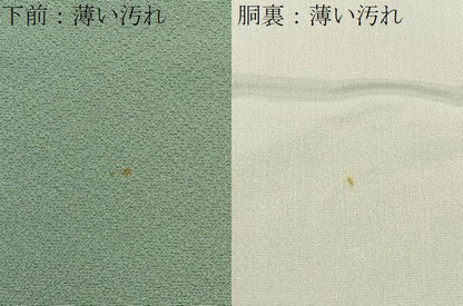 平和屋着物■上質な色無地　錆青磁色　正絹　逸品　BAAY6887hj