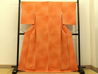 平和屋着物■上質な小紋　霞文　暈し染め　鬼しぼ縮緬　正絹　逸品　BAAY6888hj