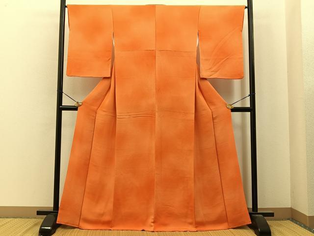 平和屋着物■上質な小紋　霞文　暈し染め　鬼しぼ縮緬　正絹　逸品　BAAY6888hj