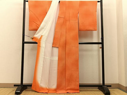 平和屋着物■上質な小紋　霞文　暈し染め　鬼しぼ縮緬　正絹　逸品　BAAY6888hj