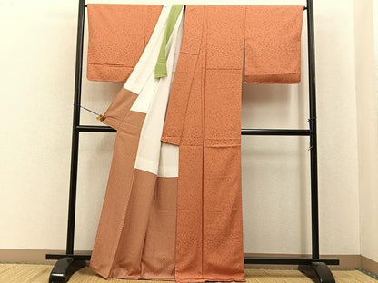 平和屋着物■上質な小紋　成り物　草花文　正絹　逸品　未使用　BAAY6889hj