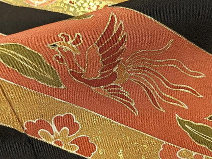 平和屋着物●中国三大刺繍　相良刺繍　黒留袖　駒刺繍　宝相華　金彩　正絹　逸品　BAAY6890hj