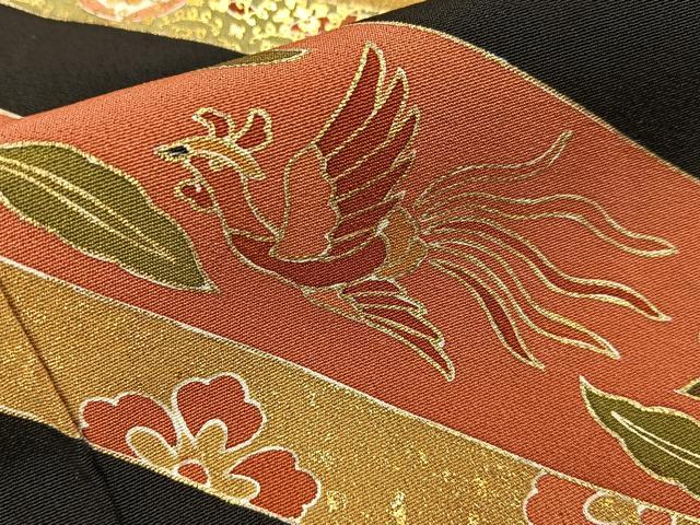 平和屋着物●中国三大刺繍　相良刺繍　黒留袖　駒刺繍　宝相華　金彩　正絹　逸品　BAAY6890hj