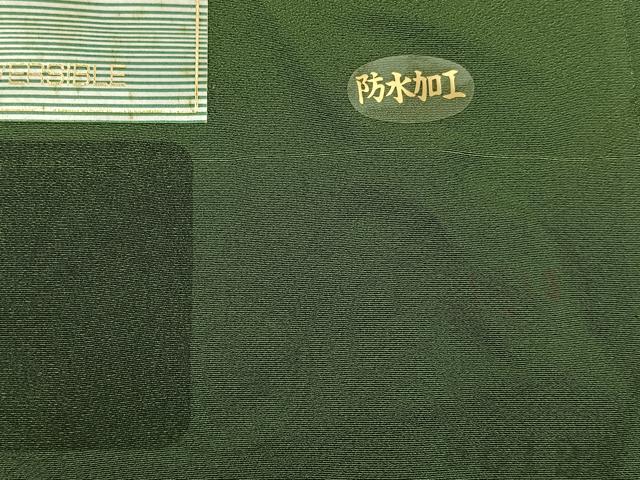 平和屋着物■上質な色無地　海松色　反端付き　正絹　逸品　未使用　BAAY6896hj