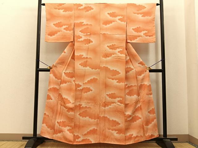 平和屋着物■上質な小紋　平安人物地紋　暈し染め　正絹　逸品　未使用　BAAY6898hj