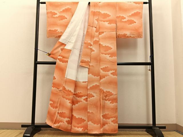 平和屋着物■上質な小紋　平安人物地紋　暈し染め　正絹　逸品　未使用　BAAY6898hj