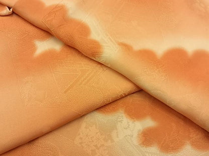 平和屋着物■上質な小紋　平安人物地紋　暈し染め　正絹　逸品　未使用　BAAY6898hj