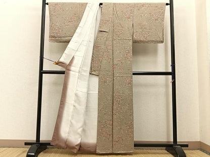 平和屋着物■上質な小紋　御所解文　正絹　逸品　BAAY6900hj