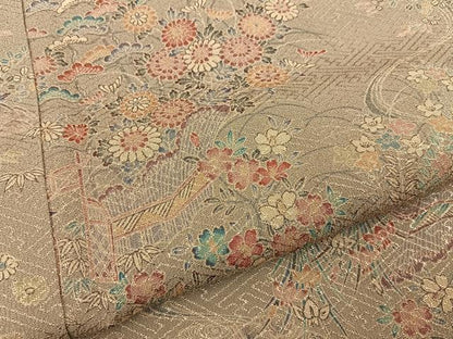 平和屋着物■上質な小紋　御所解文　正絹　逸品　BAAY6900hj