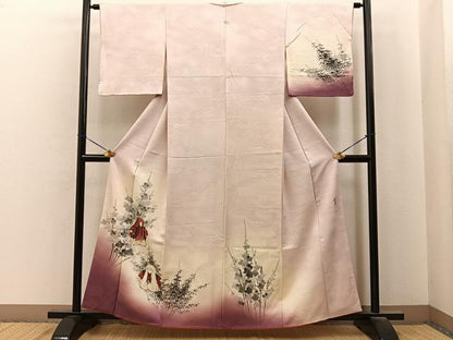 平和屋着物■訪問着　作家物　手描き　連獅子　暈し染め　金彩　正絹　逸品　BAAY6901hj