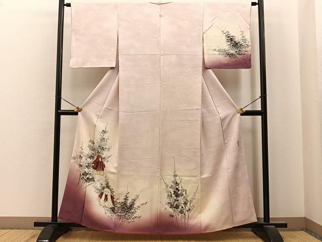 平和屋着物■訪問着　作家物　手描き　連獅子　暈し染め　金彩　正絹　逸品　BAAY6901hj