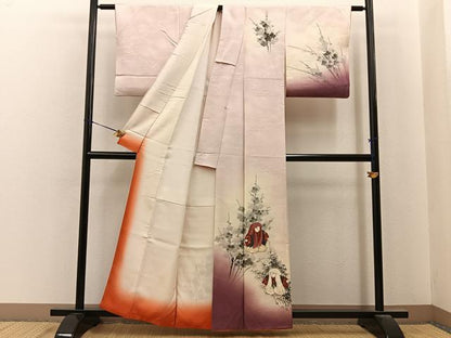 平和屋着物■訪問着　作家物　手描き　連獅子　暈し染め　金彩　正絹　逸品　BAAY6901hj
