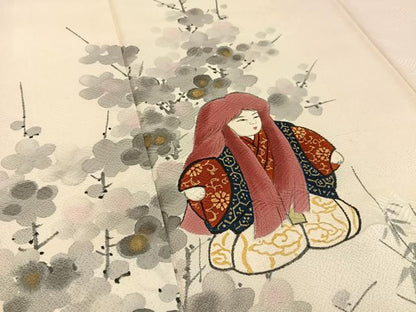 平和屋着物■訪問着　作家物　手描き　連獅子　暈し染め　金彩　正絹　逸品　BAAY6901hj