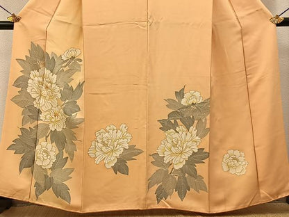 平和屋着物■訪問着　刺繍　牡丹　金彩　正絹　逸品　BAAY6902hj