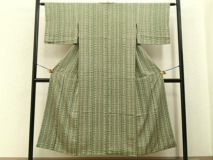 平和屋着物■上質な小紋　あられ間道　正絹　逸品　BAAY6903hj