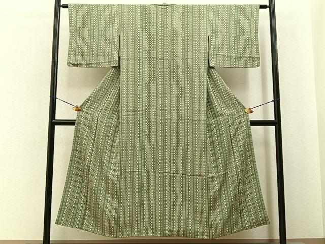 平和屋着物■上質な小紋　あられ間道　正絹　逸品　BAAY6903hj