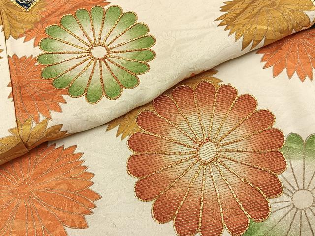 平和屋着物■豪華振袖　駒刺繍　雲取菊文　金彩　正絹　逸品　BAAY6906hj