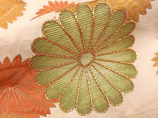 平和屋着物■豪華振袖　駒刺繍　雲取菊文　金彩　正絹　逸品　BAAY6906hj