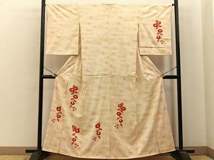 平和屋着物■訪問着　絞り　駒刺繍　万寿菊　正絹　逸品　BAAY6913hj
