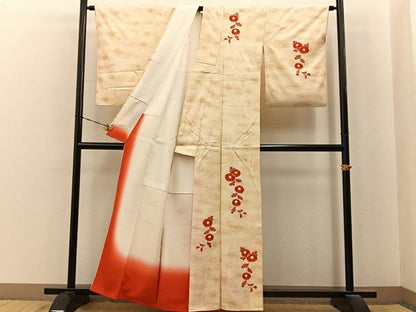 平和屋着物■訪問着　絞り　駒刺繍　万寿菊　正絹　逸品　BAAY6913hj