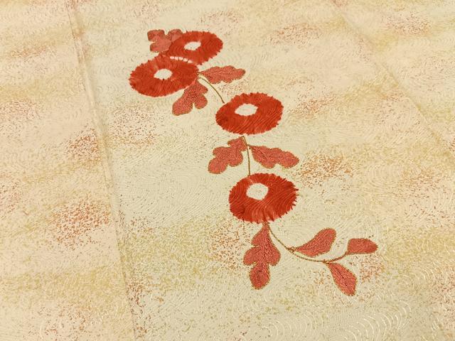 平和屋着物■訪問着　絞り　駒刺繍　万寿菊　正絹　逸品　BAAY6913hj