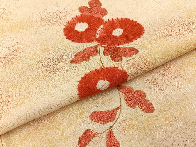 平和屋着物■訪問着　絞り　駒刺繍　万寿菊　正絹　逸品　BAAY6913hj