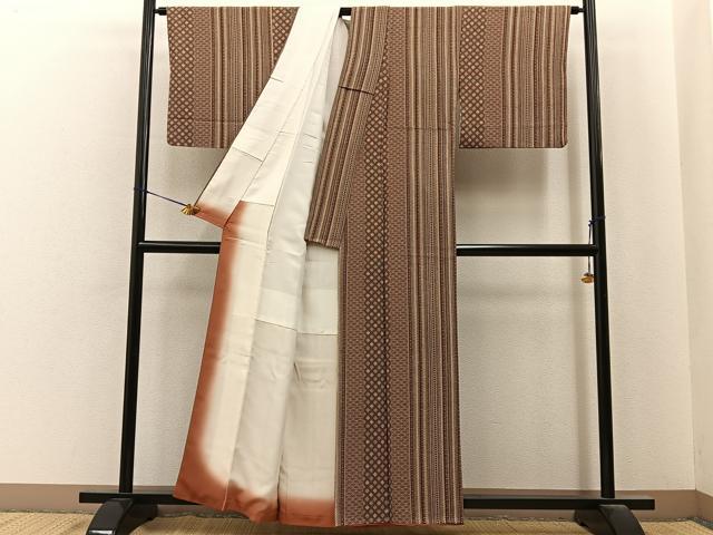 平和屋着物■上質な小紋　吉祥間道　正絹　逸品　BAAY6914hj