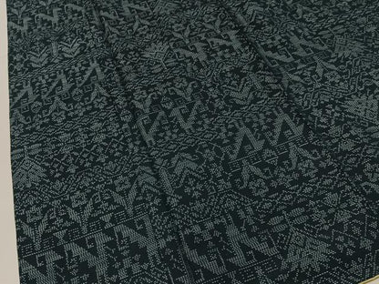 平和屋着物■本場大島紬　更紗花文　正絹　逸品　BAAY6915hj