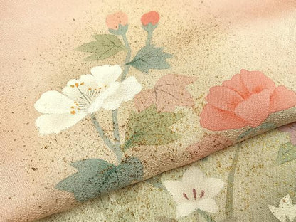 平和屋着物■訪問着　作家物　草花文　暈し染め　金彩　正絹　逸品　BAAY6920hj