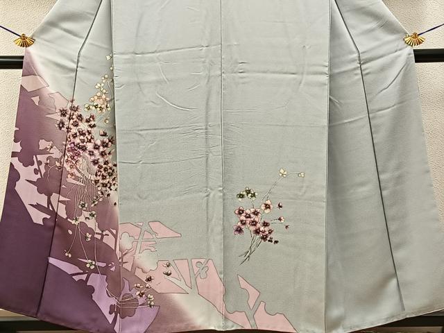 平和屋着物■訪問着　草花文　暈し染め　正絹　逸品　BAAY6922hj