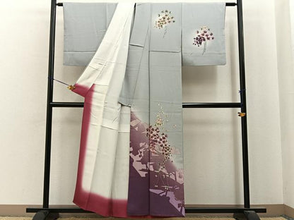 平和屋着物■訪問着　草花文　暈し染め　正絹　逸品　BAAY6922hj