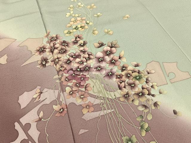 平和屋着物■訪問着　草花文　暈し染め　正絹　逸品　BAAY6922hj