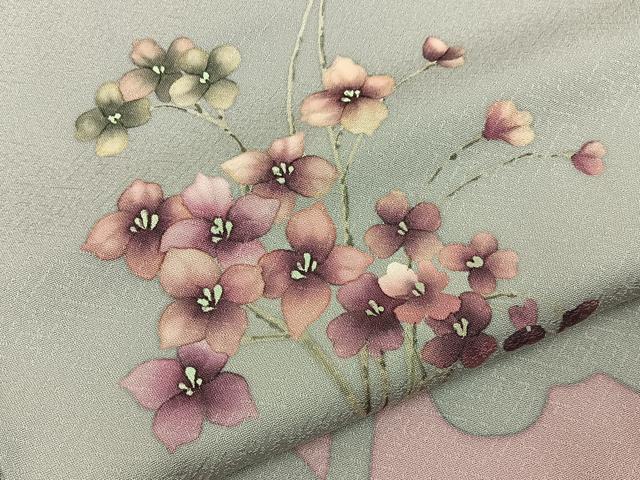 平和屋着物■訪問着　草花文　暈し染め　正絹　逸品　BAAY6922hj