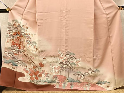 平和屋着物■豪華色留袖　駒刺繍　御所車花文　暈し染め　金彩　正絹　逸品　BAAY6927hj