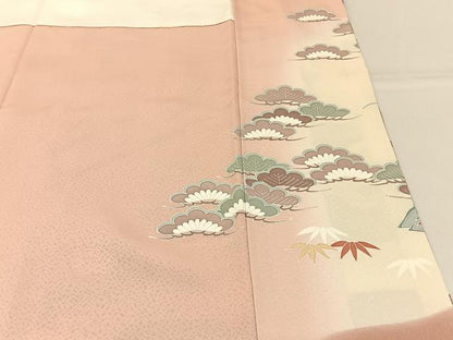 平和屋着物■豪華色留袖　駒刺繍　御所車花文　暈し染め　金彩　正絹　逸品　BAAY6927hj