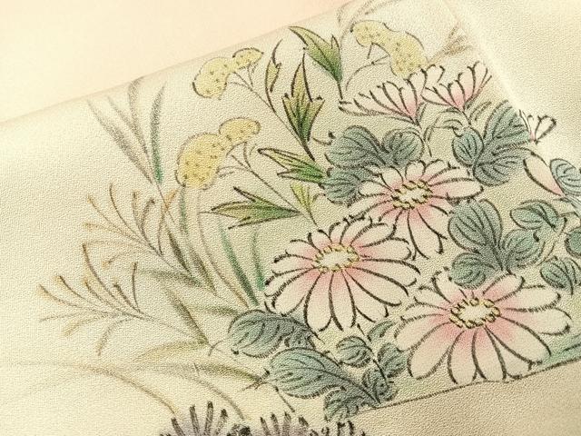 平和屋着物■訪問着　作家物　手描き　流水秋草文　暈し染め　正絹　逸品　BAAY6929hj
