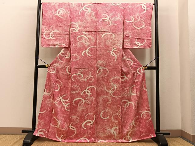 平和屋着物■上質な小紋　絞り　円　正絹　逸品　未使用　BAAY6931hj