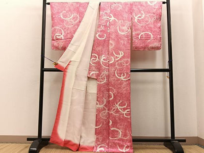 平和屋着物■上質な小紋　絞り　円　正絹　逸品　未使用　BAAY6931hj