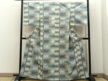 平和屋着物■上質な紬　笹竹文　正絹　逸品　未使用　BAAY6935hj