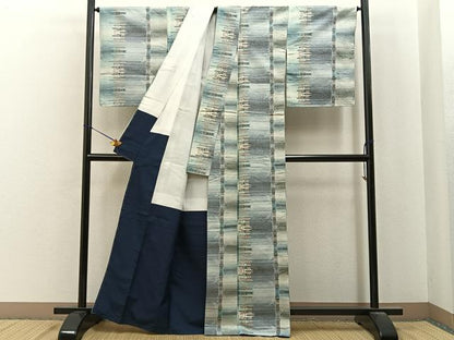 平和屋着物■上質な紬　笹竹文　正絹　逸品　未使用　BAAY6935hj